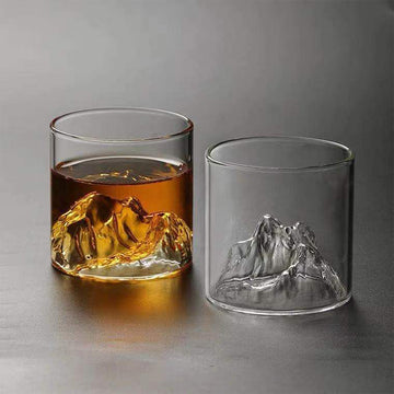 Mountain Fuji  Glasses (Set of 2) – Elegant Sculpted Barware